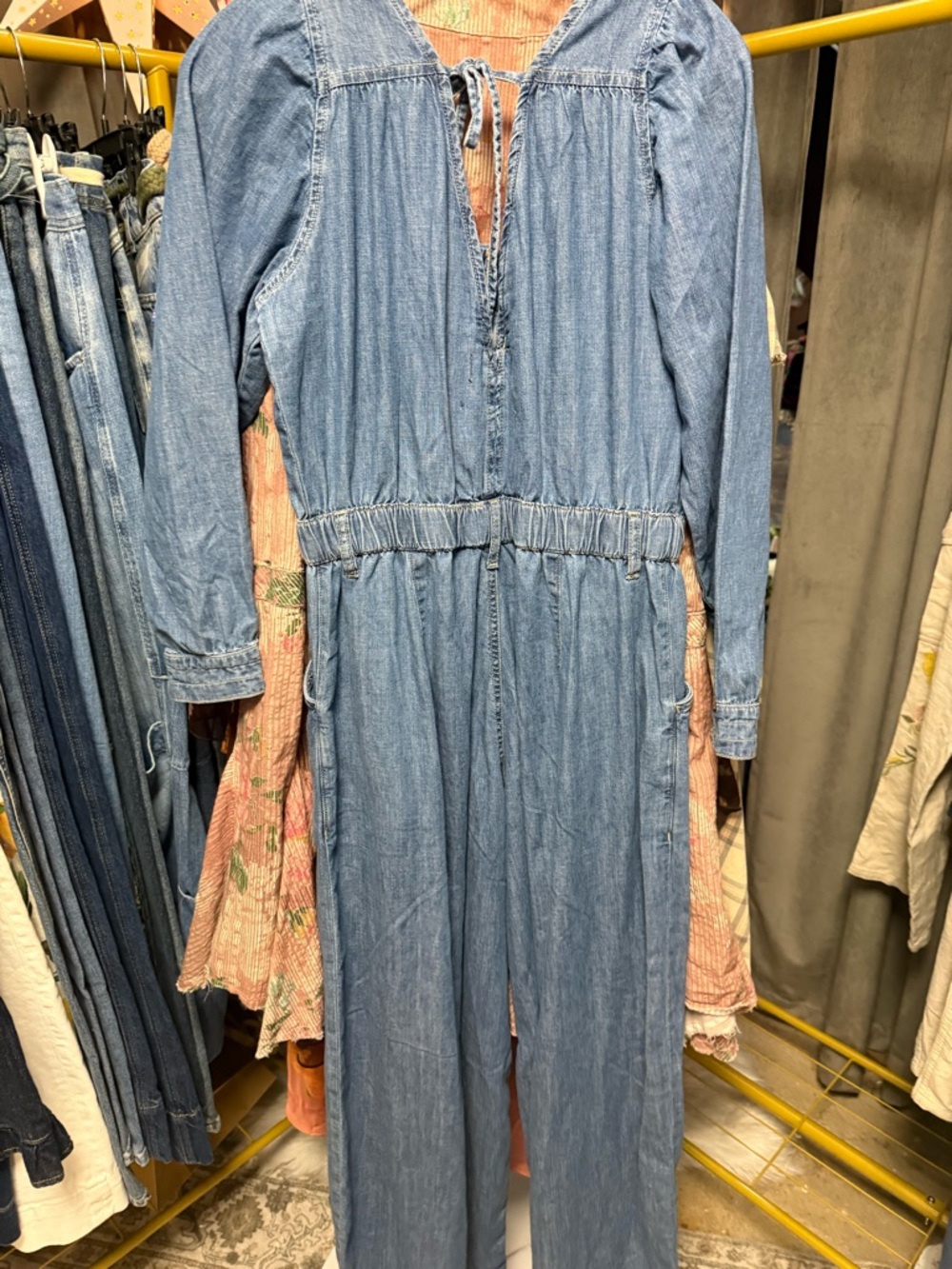 NWOT Free People We The Free Clara Denim Jumpsuit - Picture 5 of 6